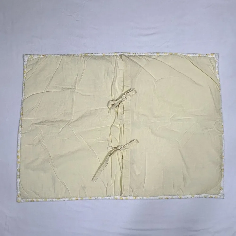 Pottery Barn Kids Quilted Pillow Sham Flowers Butterflies Patchwork Embroidered